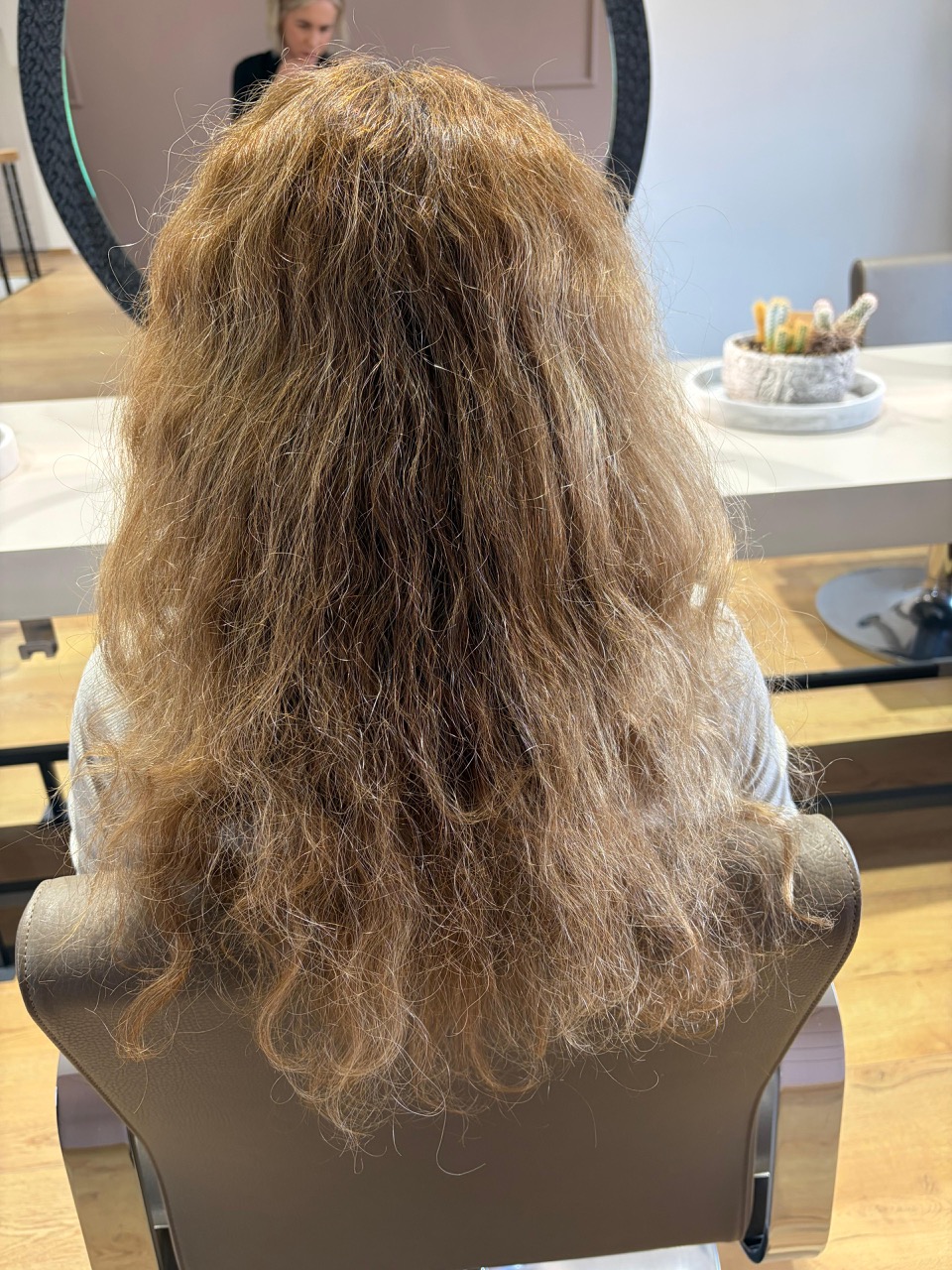 Vor der Milbon Treatment bei Julia Postika Friseure.